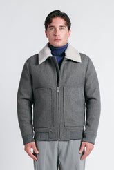 GIUBBOTTO AVIATOR CON PELLICCIA GRIGIO SCUSO